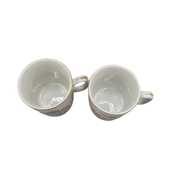 Robert Mayokok Porcelain Plate Ashtray and Coffee Mugs Set 1950s - Picture 10 of 11